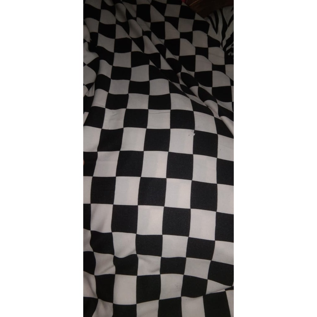 Kain Jersey Korea Per Setengah Meter Lebar 150 cm Motif Kotak Kotak