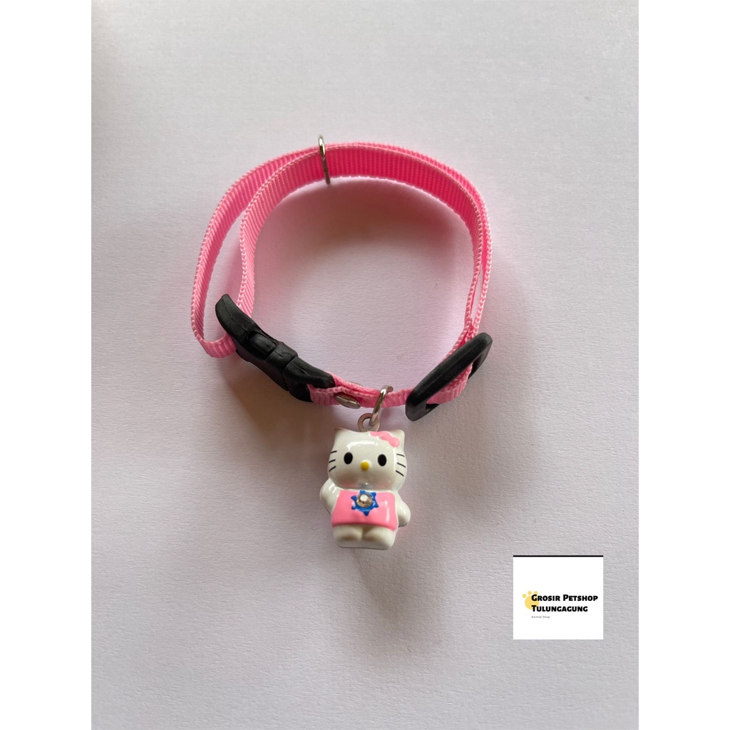 Kalung Kucing Polos Lonceng Karakter 16mm bahan tebal berkualitas