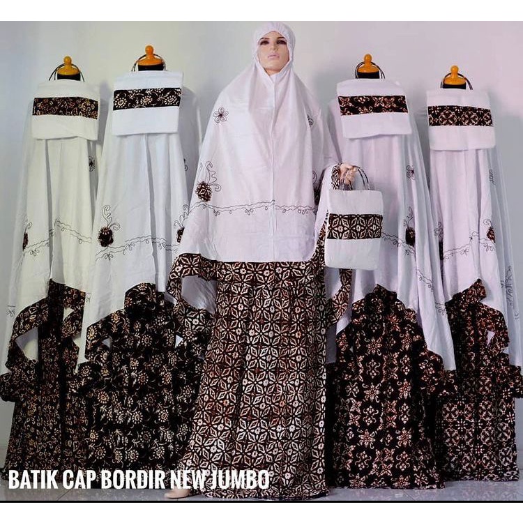 Mukena Batik Cap Bordir Jumbo Dewasa Klasik- Jogja Sajadah