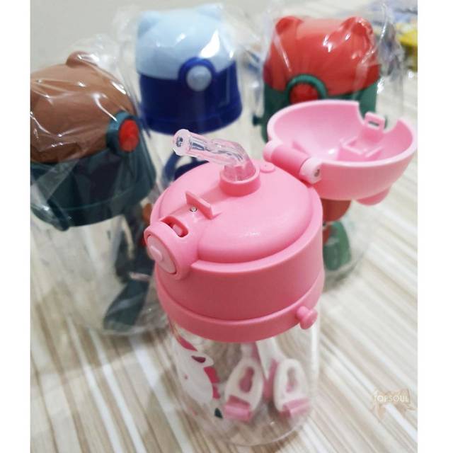 Botol minum sedotan/ botol minum sedotan lentur/ botol minum karakter/ botol anak/ kado/ souvenie