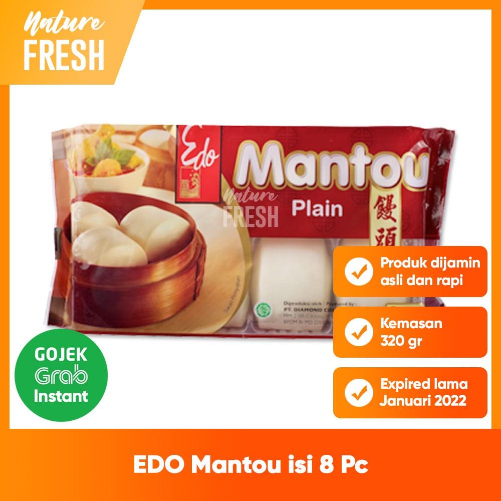 Edo Mantou Roti Tawar Siap Saji - Frozen Mantou Vegetarian Halal