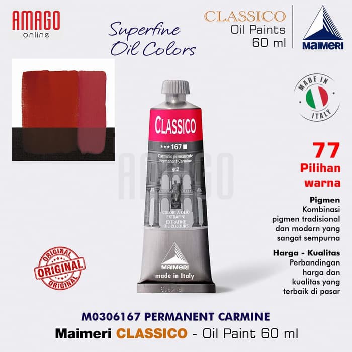 MAIMERI CLASSICO - OIL PAINT - PERMANENT CARMINE - 60ML - M0306167