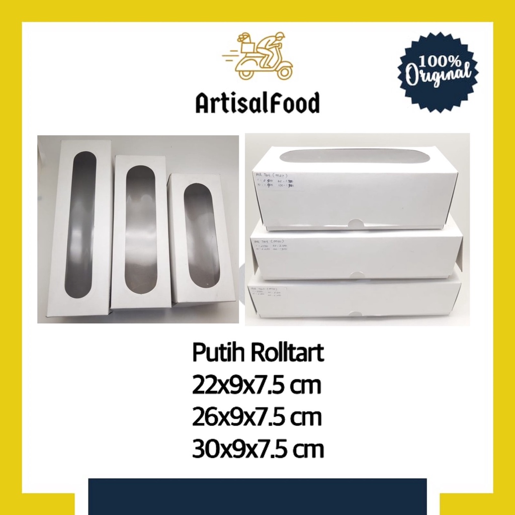 

Dus RollTart Putih / Dos Rol Tart Putih Polos / Kotak Kue Rol PUTIH - 10 pcs