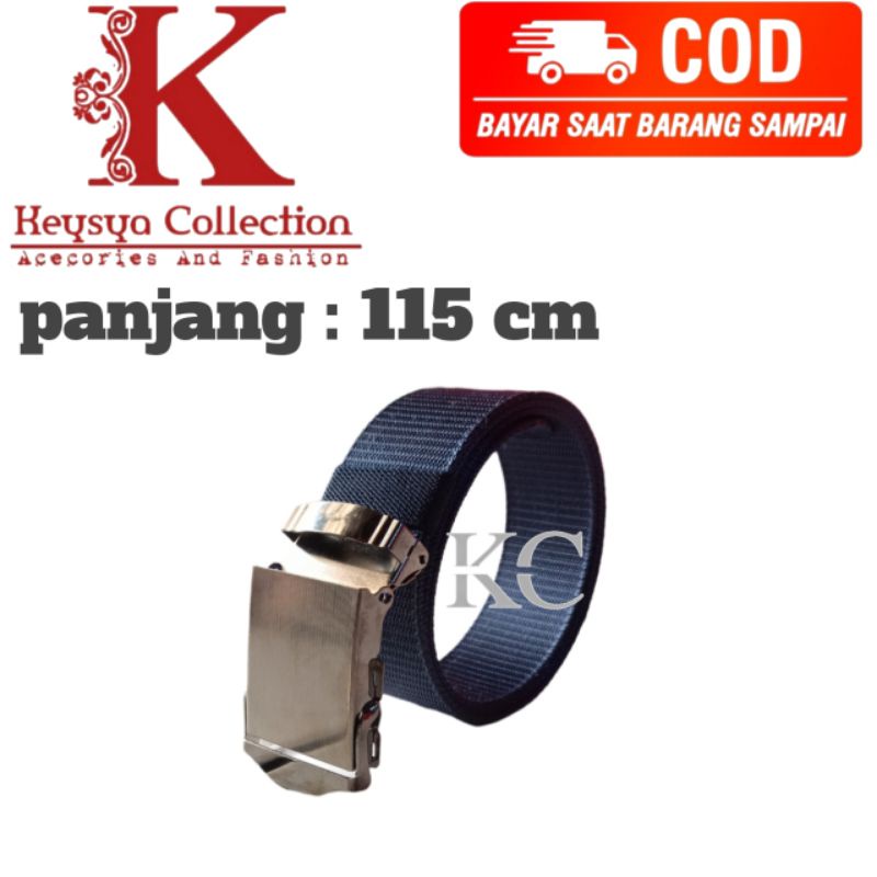 ikat pinggang pria Canvas nylon/ sabuk pria model jepit/ gesper pria Canvas nylon