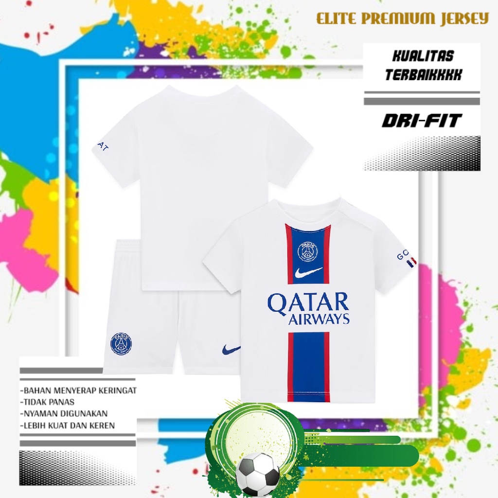 JERSEY BOLA PARIS SAINT GERMAIN THIRD KIDS 2022/2023 GRADEORI | BAJU BOLA PSG ANAK 3RD IMPORT TERBAR