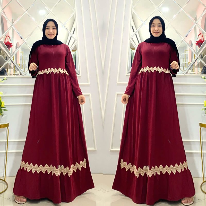[Fashion Muslim] Gamis ZARA VIJRA dress renda lemonskin | busui  | terbaru