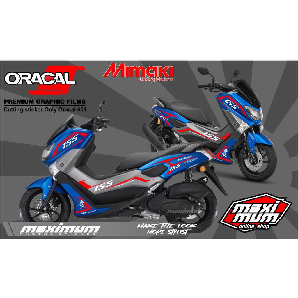 CUTTING STICKER NMAX BIRU - STRIPING STIKER ORACAL MERAH NEW