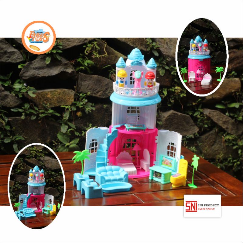 Rumah istana Barbie Bertingkat Full Set