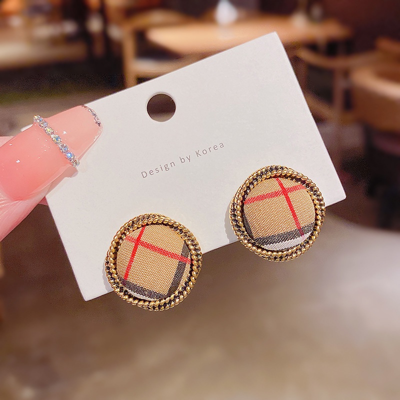 Shuling Ins Style Retro Stud Earrings female Hit-colored Round Earrings