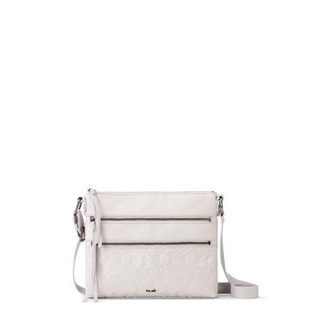 The Sak Reseda Crossbody Leather Bag Stone Floral Emboss