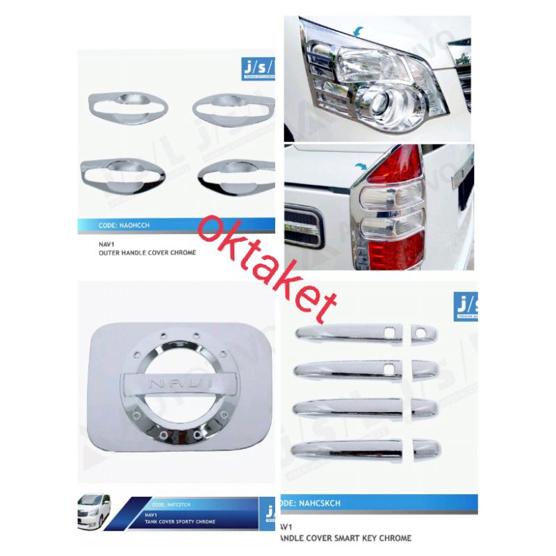 paket lengkap Nav1 chrome jsl outer handle tank garnish