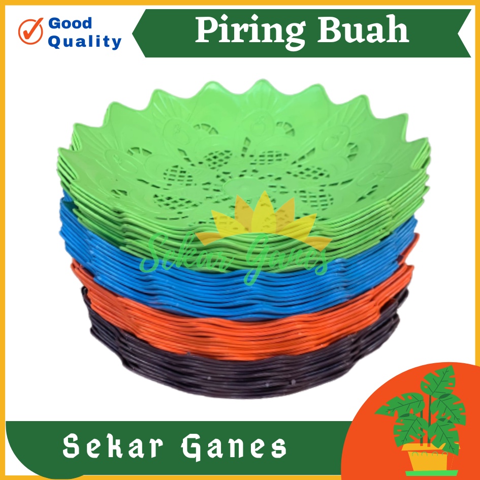 PROMO LUSINAN Piring Plastik Saji Buah Serbaguna Rotan Warna Warni Motif Bunga Murah Termurah Grosir Piring Buah Plastik Rotan Unik Lusinan Grosir Besar - 1 lusin / 12 pcs Piring Rotan Plastik Buah Termurah Bahan Bagus