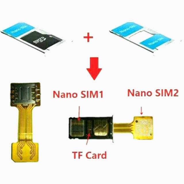 Converter Adapter Dual SIM Card Hybrid Aktivator (Nano SIM) (Xiaomi/Asus/Meizu/Infinix/Samsung)