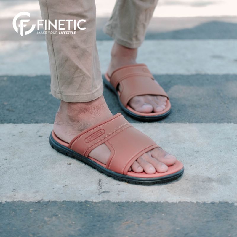 Beli 1 GRATIS 1 Sandal Kulit Finetic Z 10 Model Cowok Sendal Pria Kasual Ukuran 39 Sampai 43