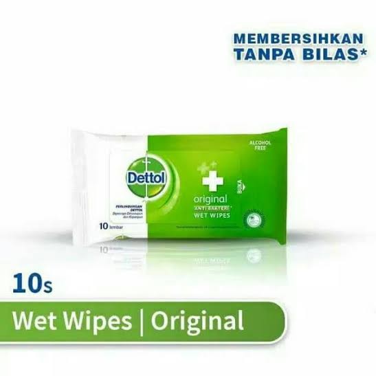 Dettol Wet Wipes Anti Bakteri (10 Lembar) Original