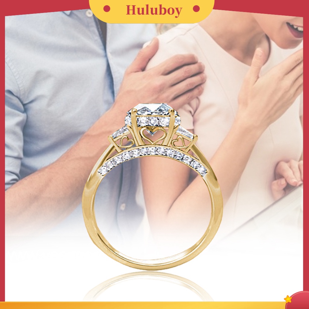 Hu Hu Hu Hu Hu Alat Bantu Pasang Kacamata♡ 2pcs Cincin Bahan Alloy Aksen Kubik Zirkon Untuk Hadiah Valentine Pernikahan Wanita