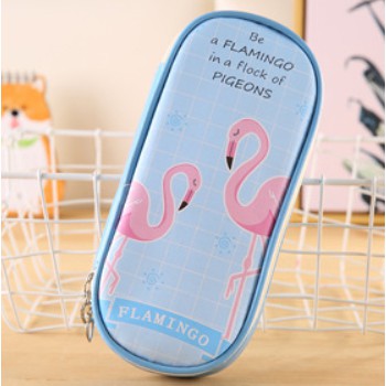 Tempat Pensil Jumbo FLAMINGO / Tempat Alat Tulis Besar Flamingo / Tepak Pensil Motif Flamingo Unik-Jumbo Flamingo BIRU