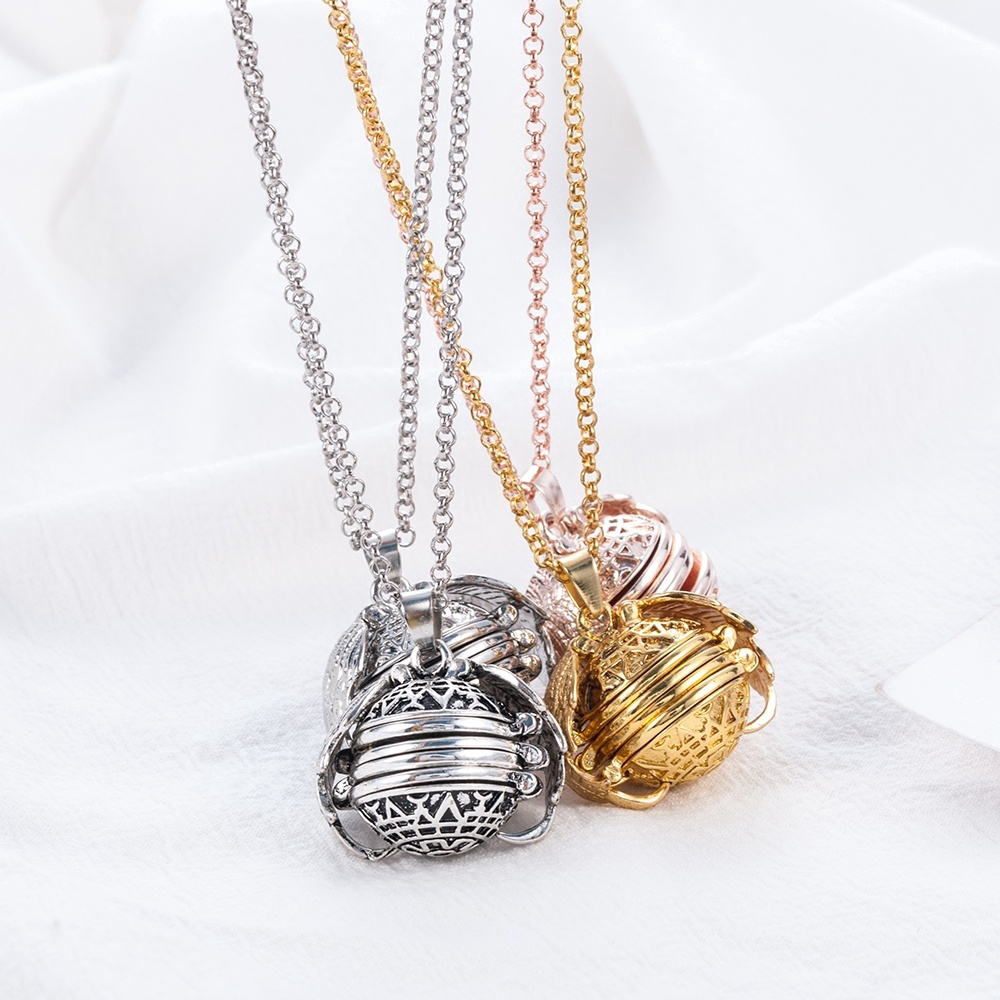 【COD Tangding】Personality Vintage Hollow Wings Can Open Multiple Photo Memories Matching Pendant Clavicle Chain Necklace