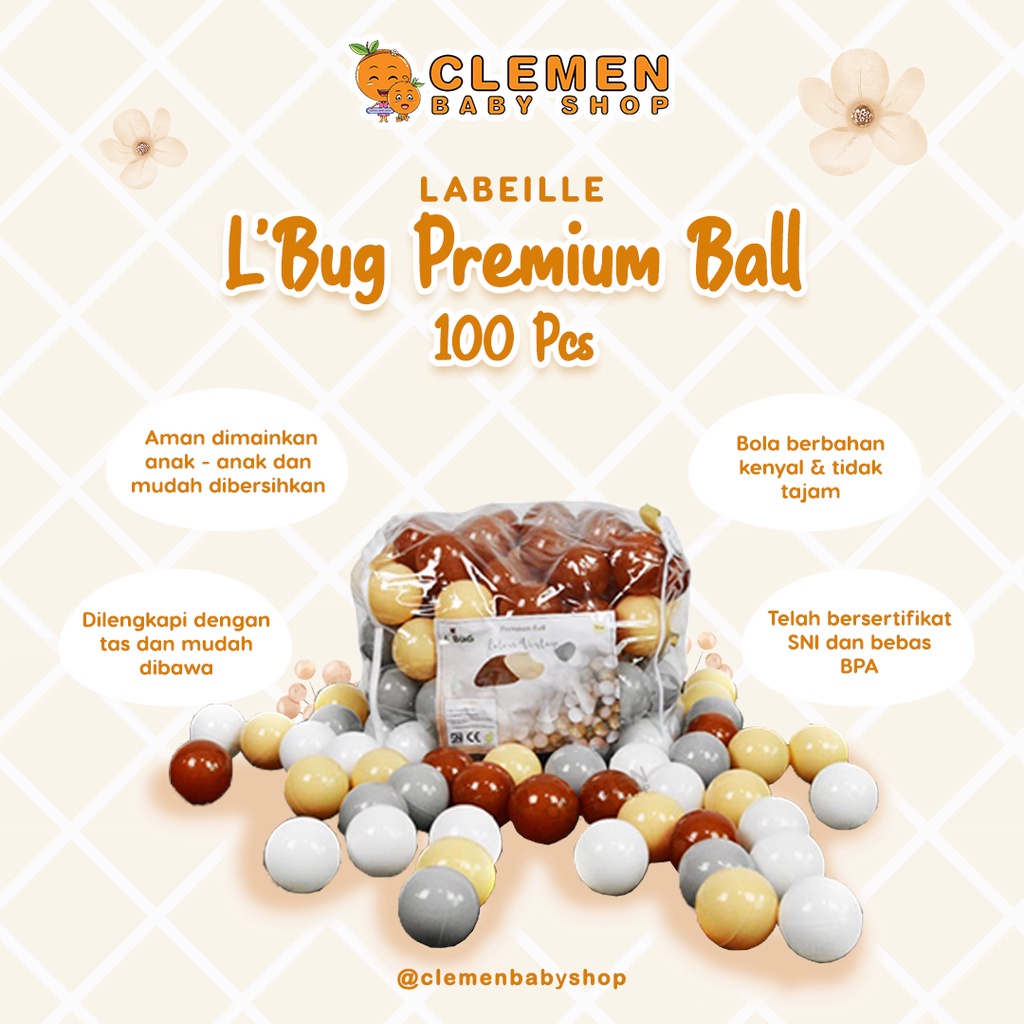 Labeille L' Bug Premium Ball 100 Pcs ( Mandi Bola Anak )