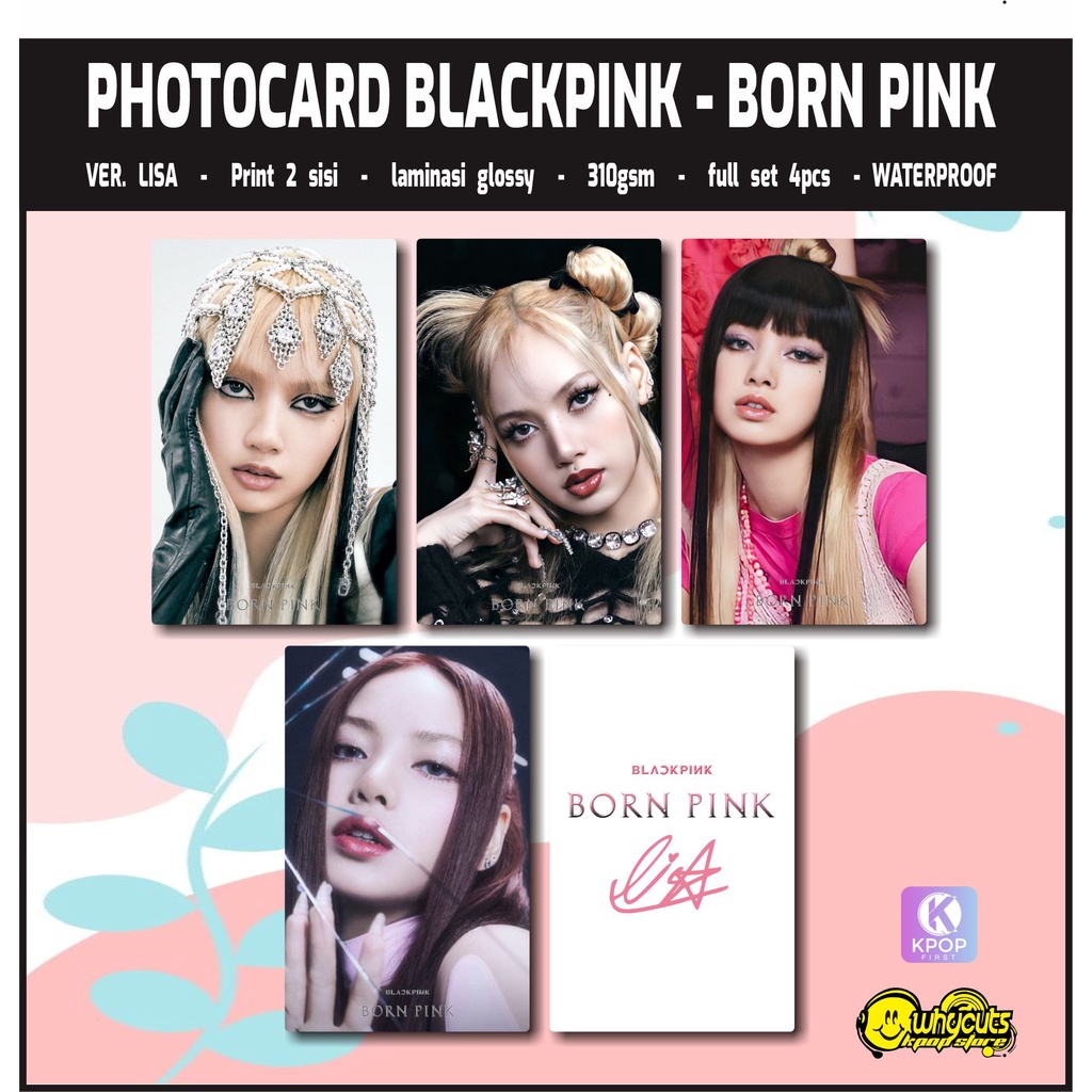 Photocard Set Blackpink Premium Edisi Member / print 2 sisi laminasi glossy / isi 4 pcs anti air tidak luntur