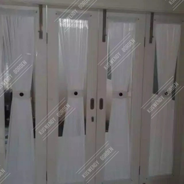 Gorden Vitrase Kupu Kupu Pita Spiral Tinggi 100 - 250 cm Hordeng Putih Polos Jendela Pintu Tirai Minimalis