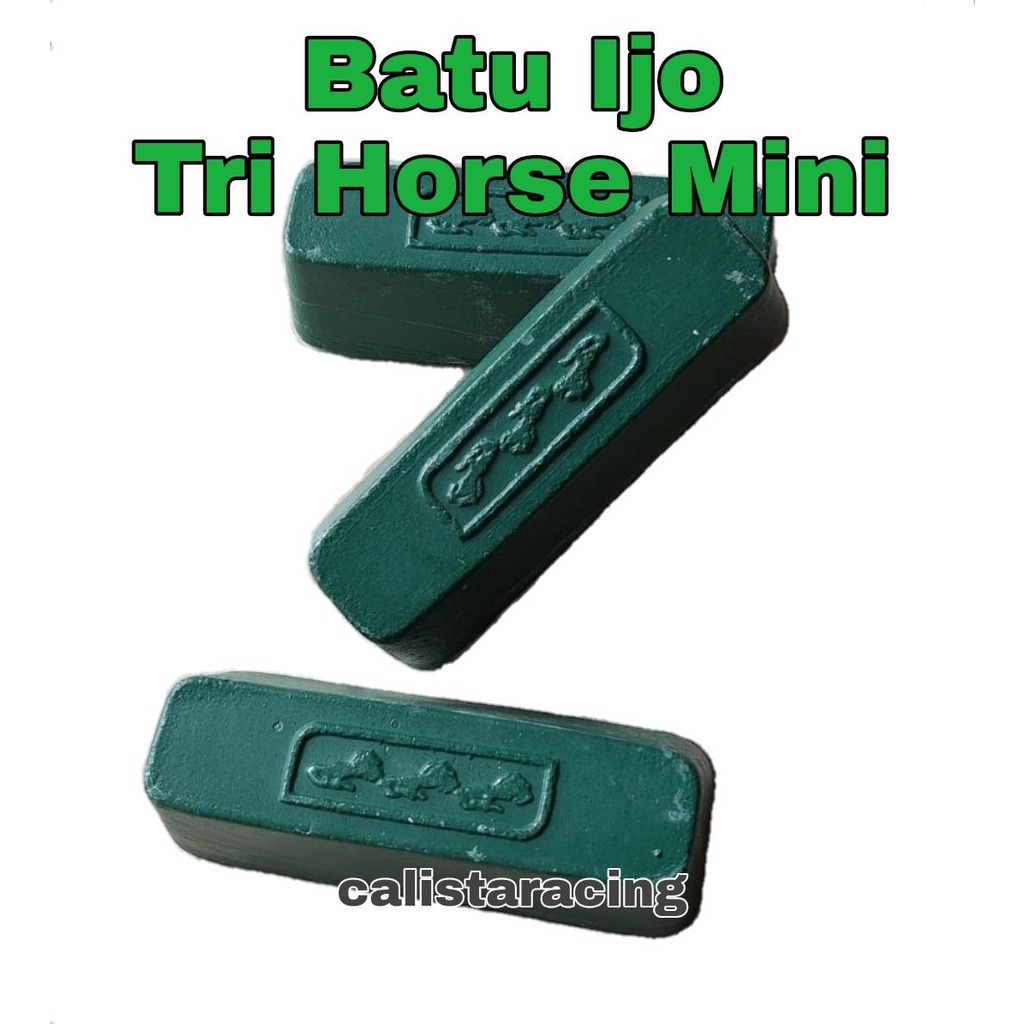 Batu Ijo Tri Horse Mini / batu poles hijau / poles logam alumunium besi stainless babet kuningan