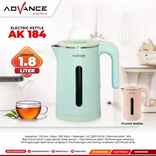 Advance AK-184 Electric Kettle 1,8 Liter Teko Listrik AK184