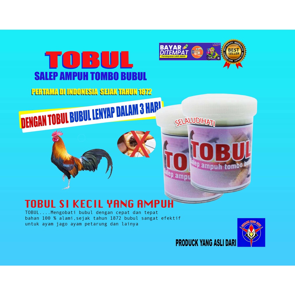 TOBUL SALEP TOMBO OBAT BUBUL AYAM BURUNG OBAT KAKI AYAM KRIM SALEP KAKI BURUNG UNGGAS BEBEK TOBUL