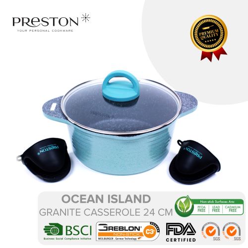 PRESTON COOKWARE - Ocean Island Granite Set of 3 Penggorengan Set Anti Lengket - isi 3 produk