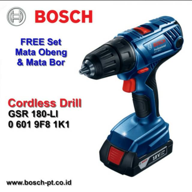 Mesin Bor Baterai / Cordless Bosch GSR 180 Li