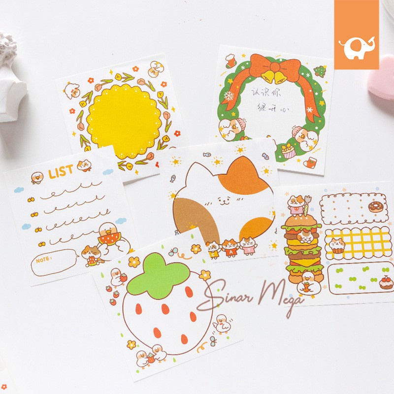 

Cat and Duck Buddies Fancy Memopad / Memo Tempel Lucu Unik