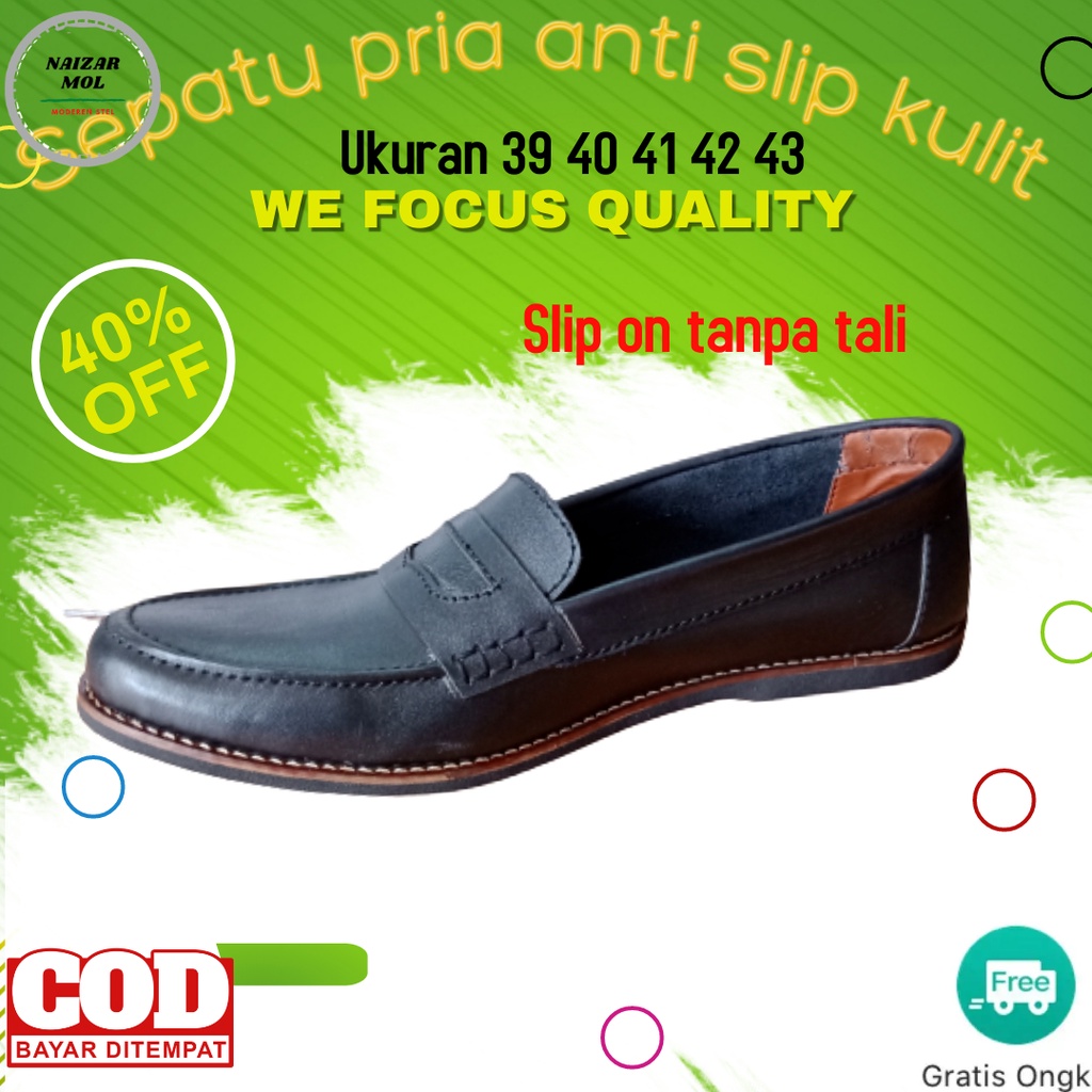 Sepatu slip on slip-on loafer sepatu sepatu kulit pria original terbaru 2021 seaptu kerja sepatu san