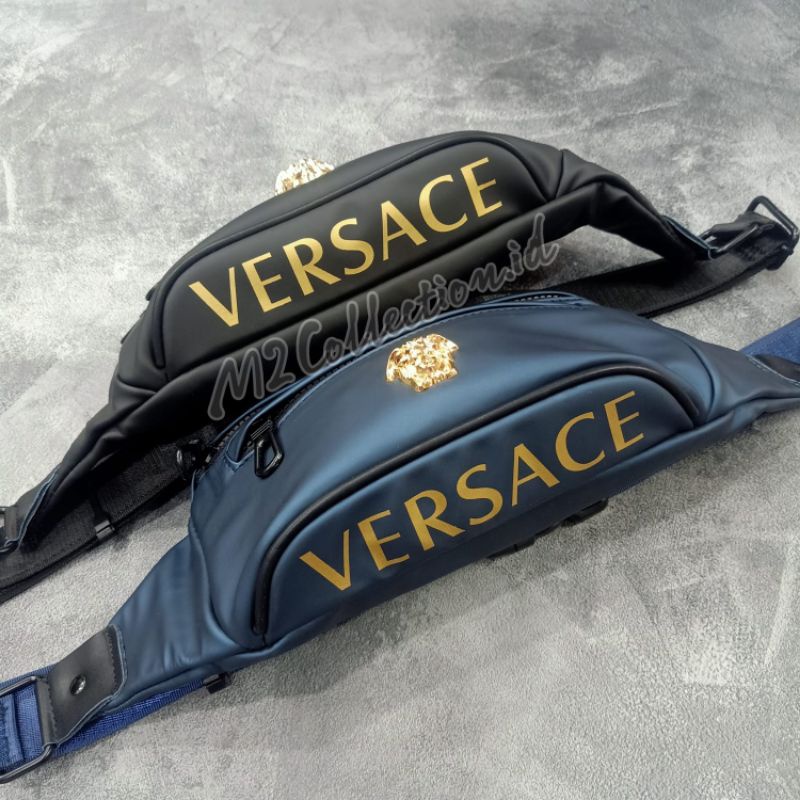 waistbag Versace parasut Waterproof / Belt Bag tas pinggang parasut Premium impor