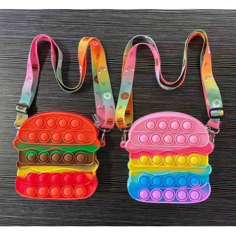 Tas Selempang Hamburger Rainbow Toy BEST QUALITY