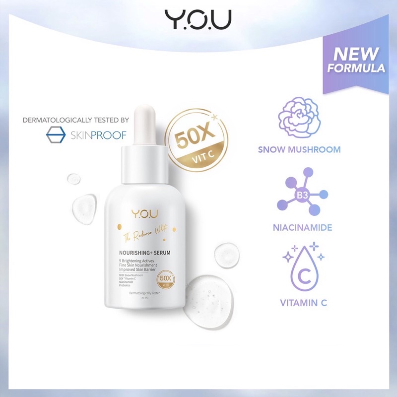 Kosmetik You Radiance White Series Paket (Essential toner,Day Cream,Night Gel,Facial Foam,Nourishing Serum)