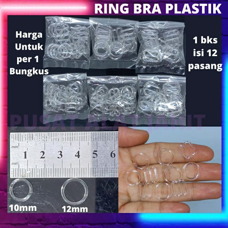 ji-GESPER RING SLIDER SLIDE SLIDING BULAT PLASTIK TRANSPARAN PENGATUR