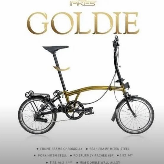 Sepeda Lipat 16 Trifold Element Pikes Goldie