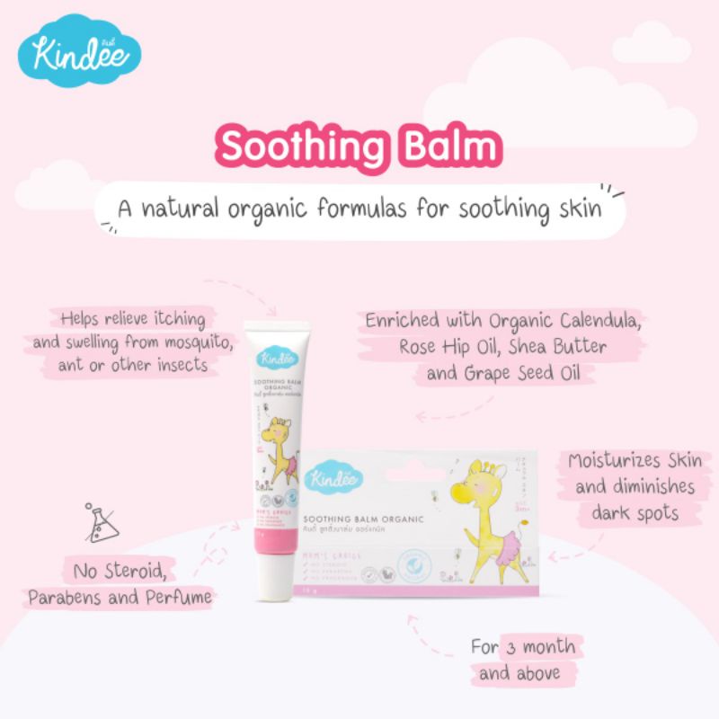 Kindee Organic Soothing Balm (3m+) / Salep Gigitan Nyamuk