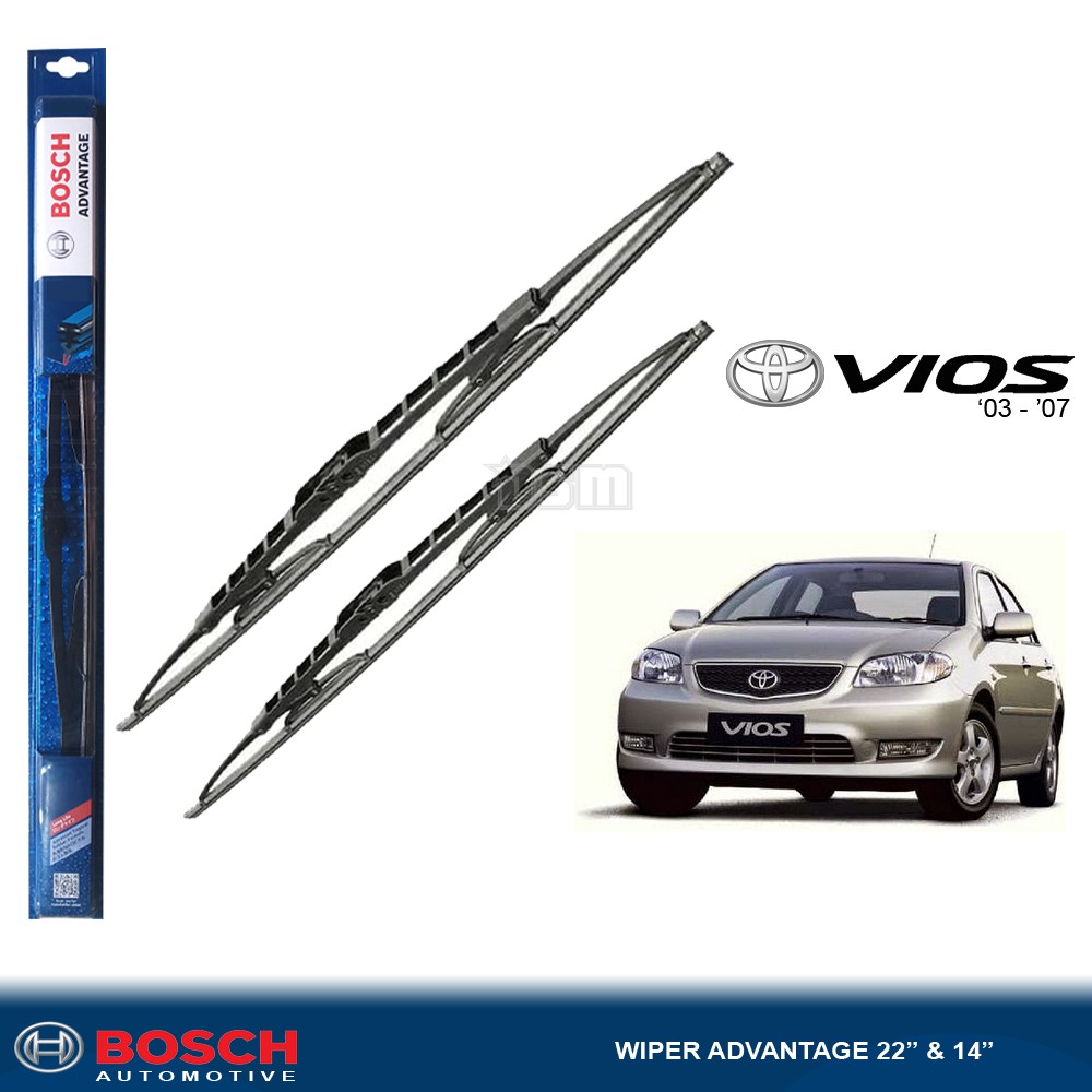 Bosch Advantage / Karet Wiper Mobil Toyota Vios Lama 22&quot; dan 14&quot; (Sepasang) / Wiper Mobil / DSM