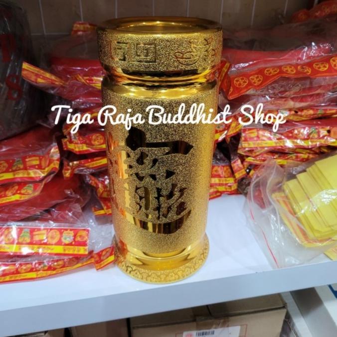 Vas Bunga Keramik Emas