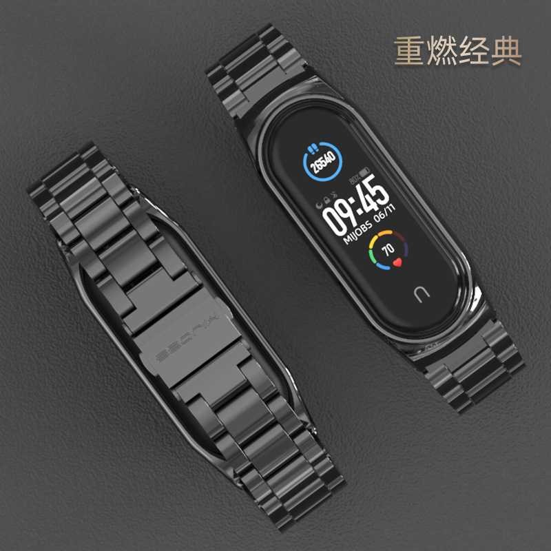 Tali Jam Watchband Strap Stainless Steel Xiaomi Mi Band 3 Mi Band 4 silver