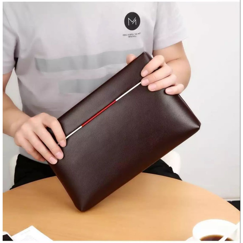 Handbag Pria Clucth Kulit PU Leather Men's Business - Dompet Besar Pria