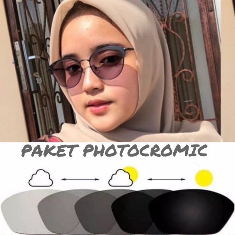 2 In 1 Kacamata lensa photocromic anti radiasi wanita pria kacamata perubahan warna fotocromic |1307