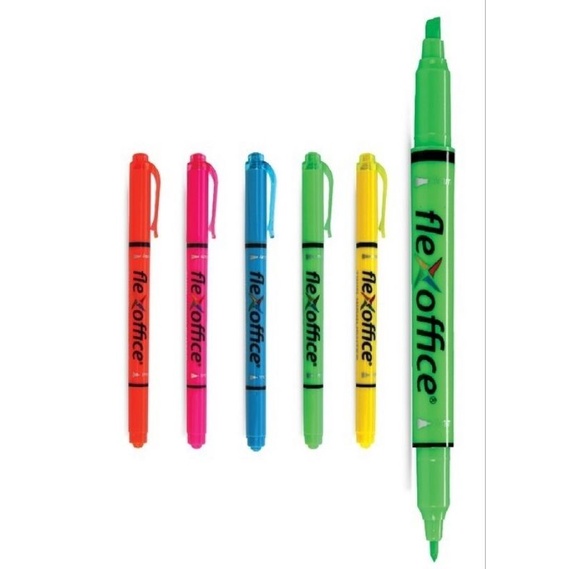 

Twin highlighter flexoffice FO-HL01 dengan 2 mata pena