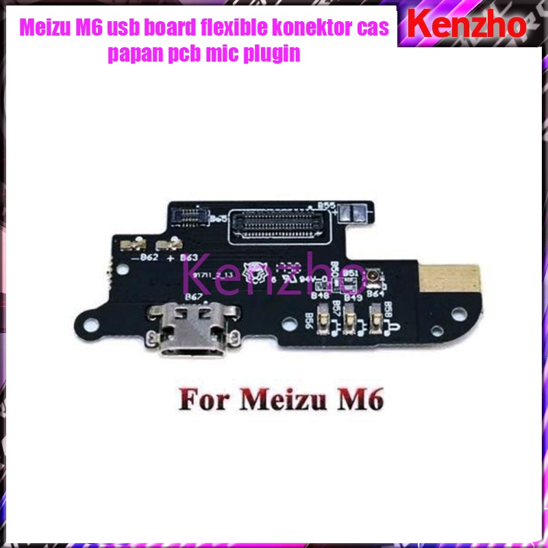 Meizu M6 usb board flexible konektor cas papan pcb mic plugin