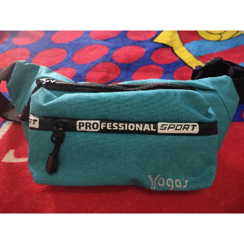 Tas pinggang pria wanita Yogas original simple bahan kanvas keren kekinian sport bisa tas grab cocok