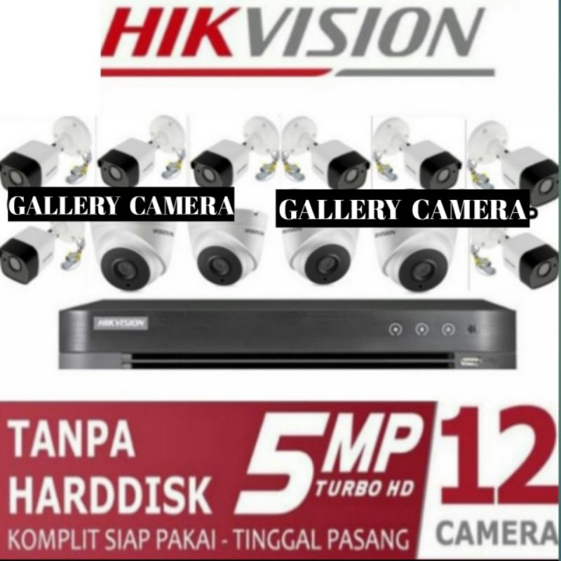 PAKET CCTV HIKVISION 12 CHANNEL 12 KAMERA 5MP 2560P PAKET NON HARDISK