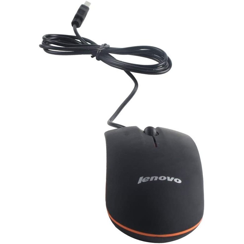 Lenovo M20 mouse gaming laptop pc  kabel murah wired usb original 3D optical/USB mini mouse M20 Warna-Hitam/