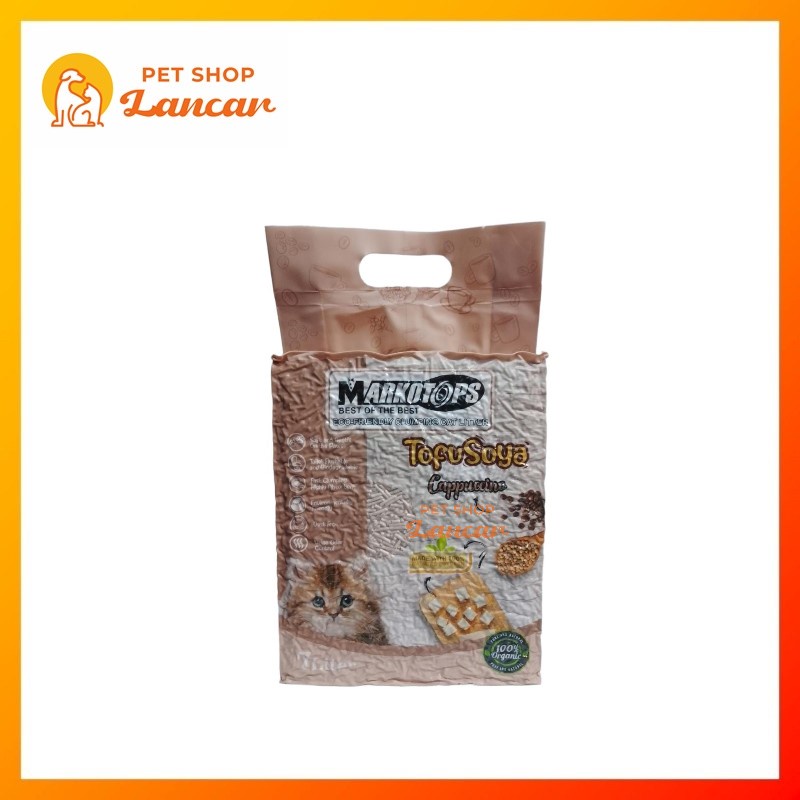 pasir kucing MARKOTOP MARKOTOPS tofu soya clump 7Liter - Cappuccino