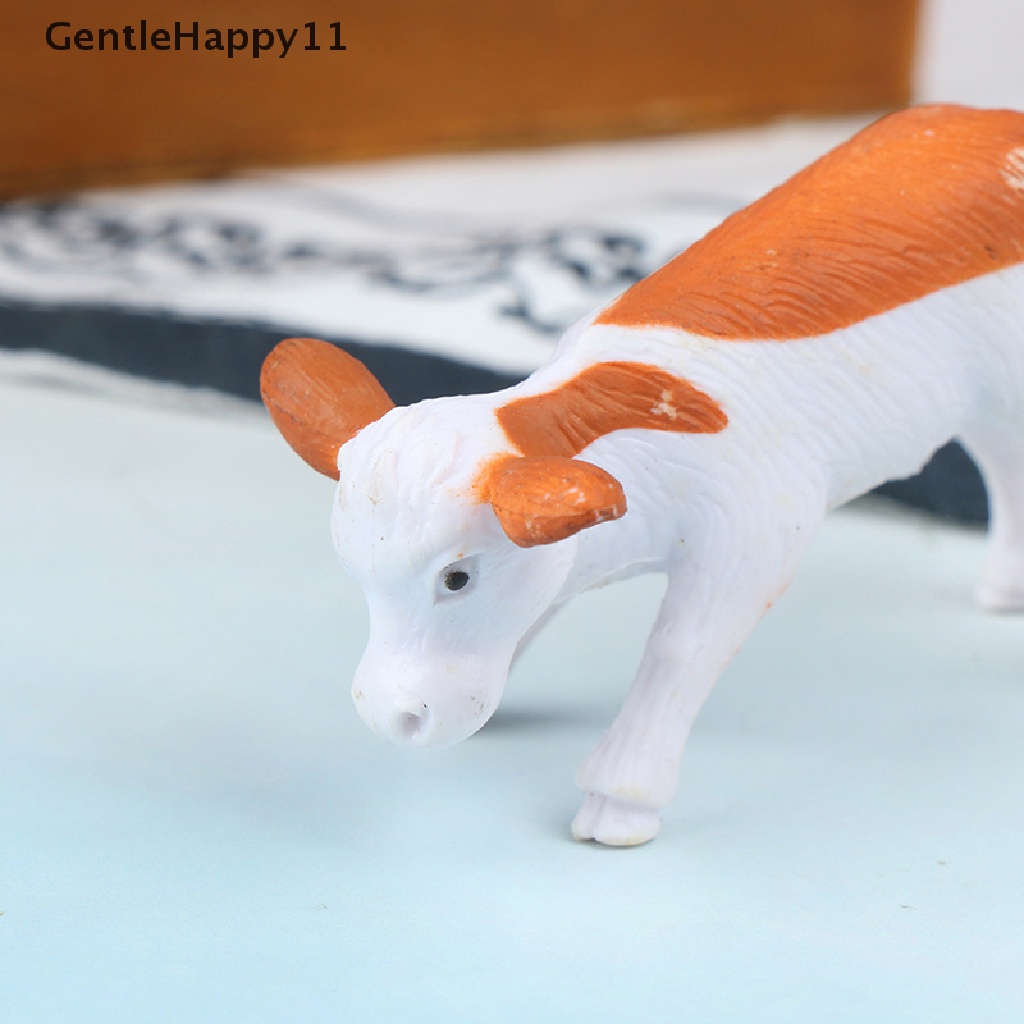 Gentlehappy DIY Pekerja Lahan Pertanian Babi Kuda Sapi Bebek Model Hewan Miniatur Dekorasi